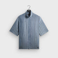 Kith Spun Silk Linen Stripe Colton Zip Front Shirt - Guide