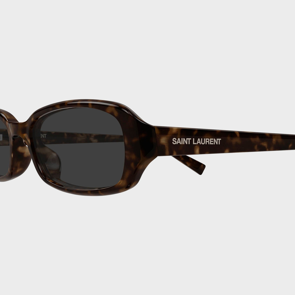 Saint Laurent Tortoiseshell Oval Sunglasses - Havana / Grey