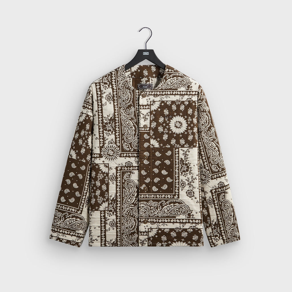 Kith Bandana Jacquard Long Sleeve Willis Shirt - Coffee