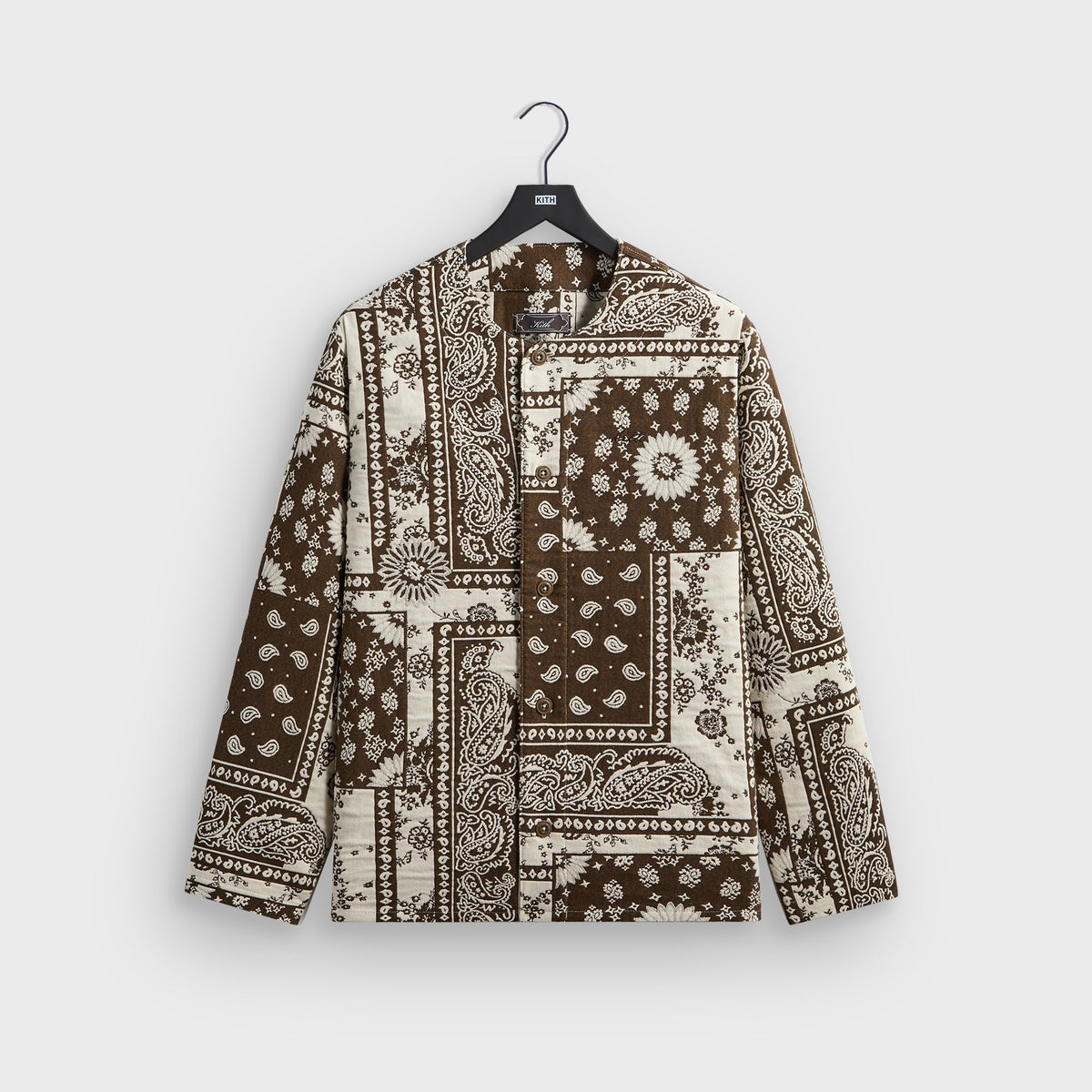 Kith Bandana Jacquard Long Sleeve Willis Shirt - Coffee