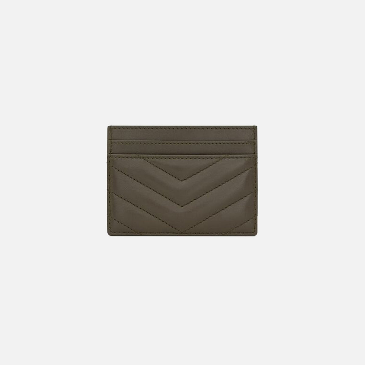 Saint Laurent Nappa Matelasse Credit Card Case - Light Musk