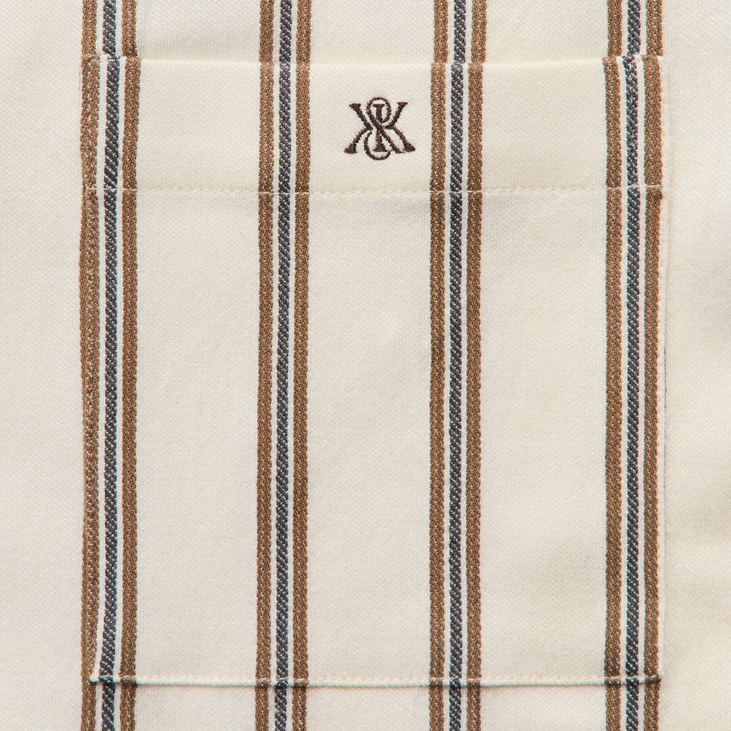 Kith Textured Stripe Thompson Camp Collar Shirt - Sandalwood