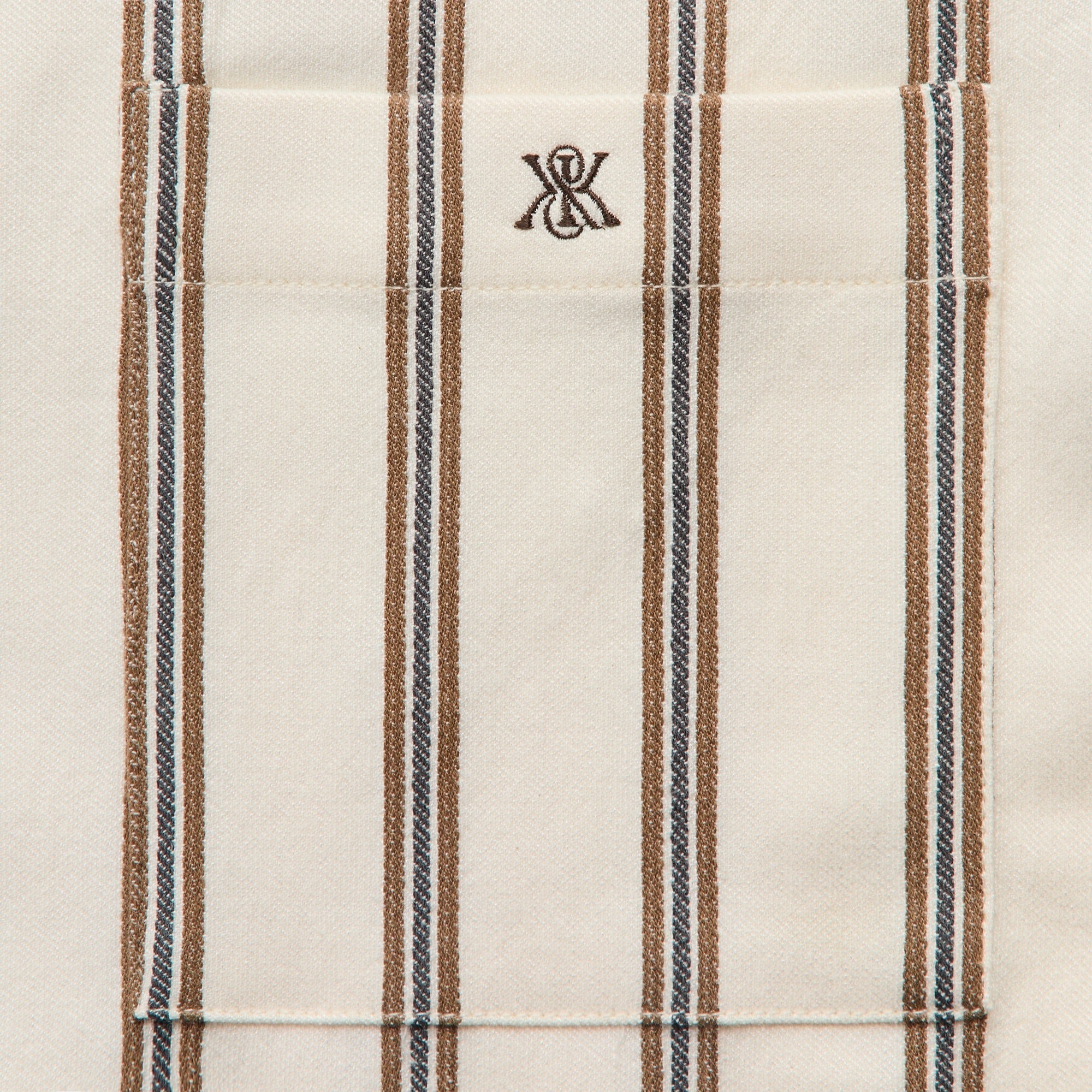 Kith Textured Stripe Thompson Camp Collar Shirt - Sandalwood