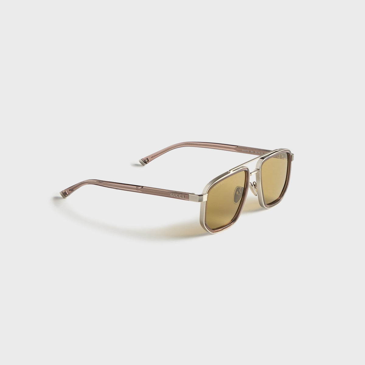 Gucci GG2073S Navigator Frame Sunglasses - Brown / Silver
