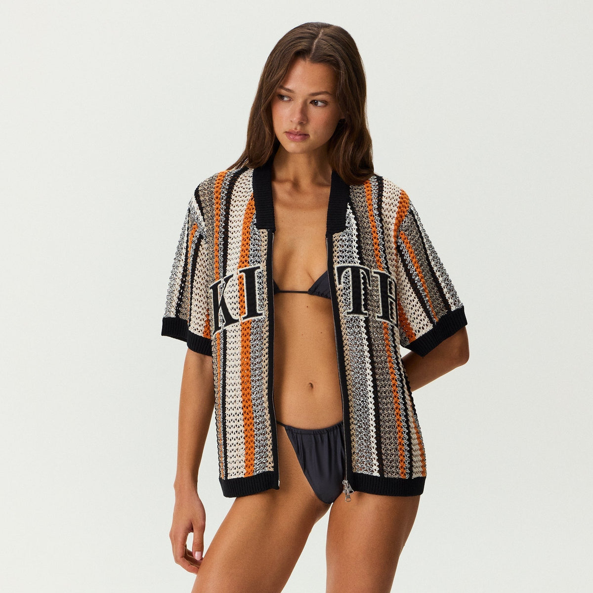 Kith Women Spencer III Crochet Zip Up Jersey - Ink