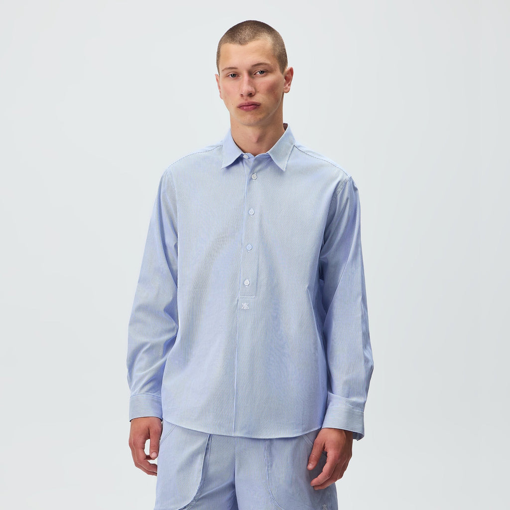 Kith Textured Microstripe Ian Popover Shirt - Marina