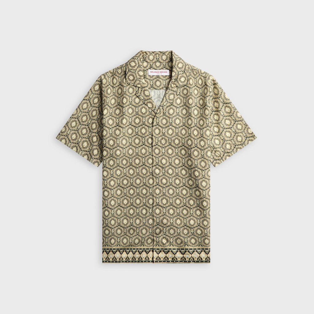 Orlebar Brown Maitan Relaxed Fit Passetto Print Shirt - Bayleaf Green