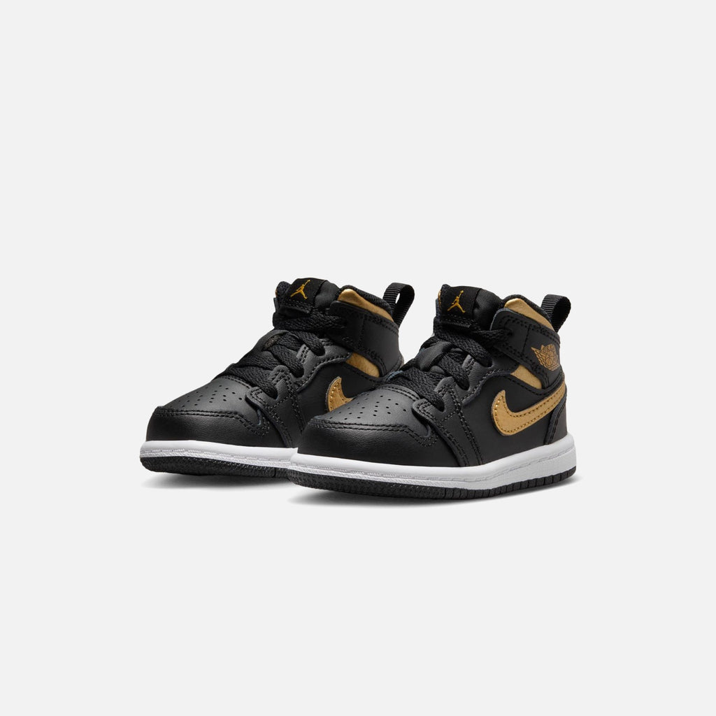 Jordan Air Jordan Toddler 1 Mid - Black / Metallic Gold / White