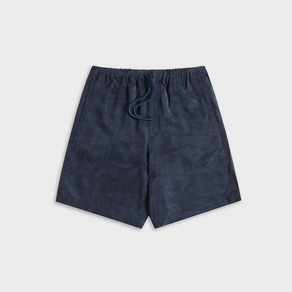 Dries Van Noten Sand Washed Cupro Short - Navy