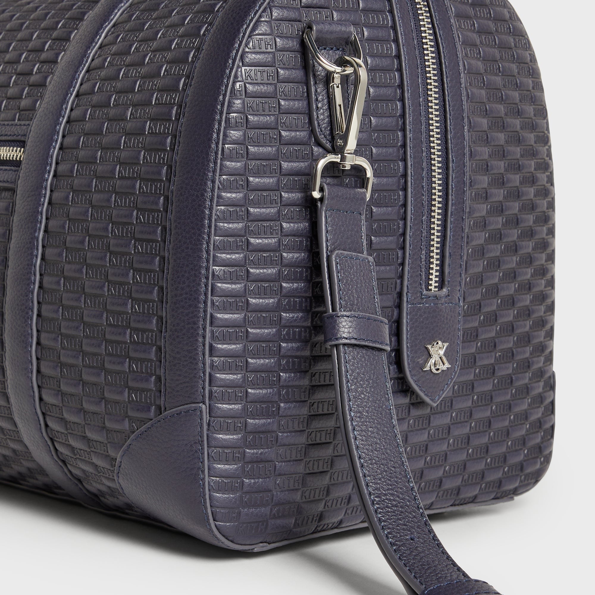 Kith Monogram Tumbled Leather Traveler K40 Duffle Bag - Ink