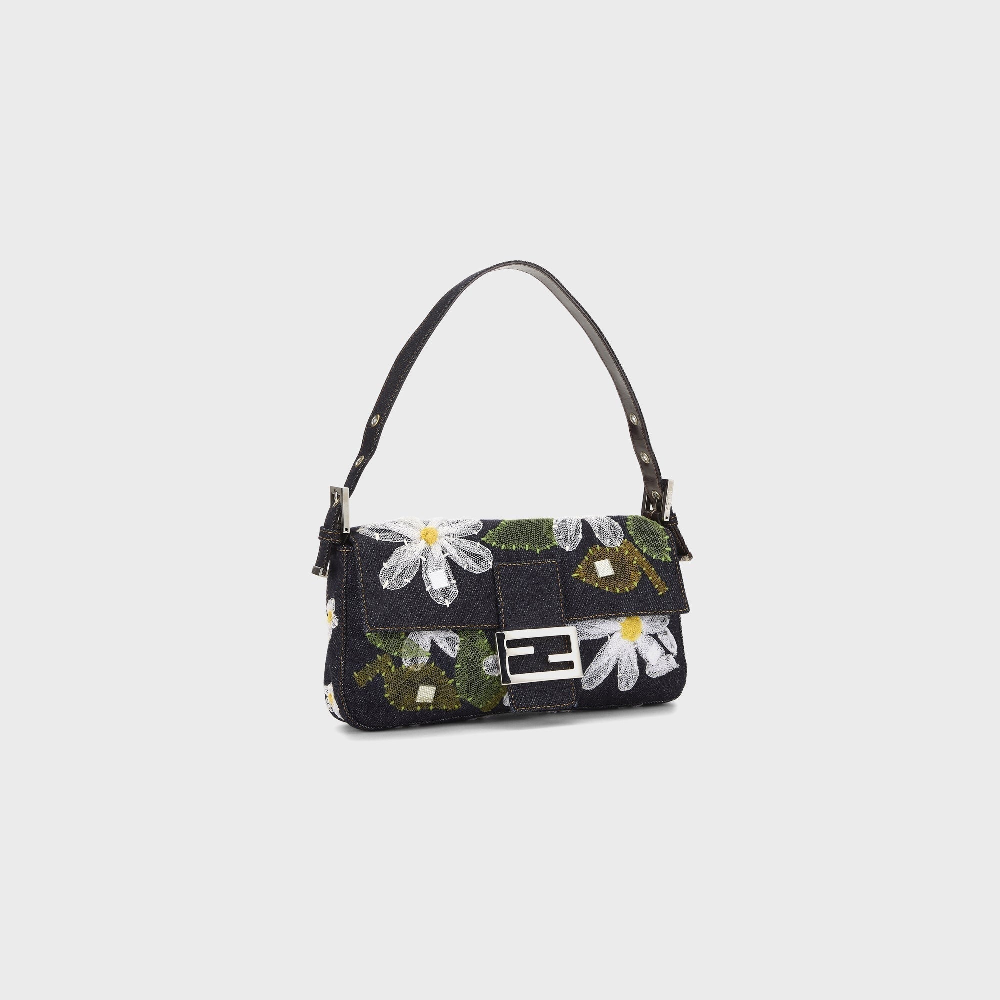 WGACA Fendi Embroidered Baguette - Navy