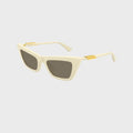 Bottega Veneta Snap Cat-Eye Sunglasses - Beige / Brown