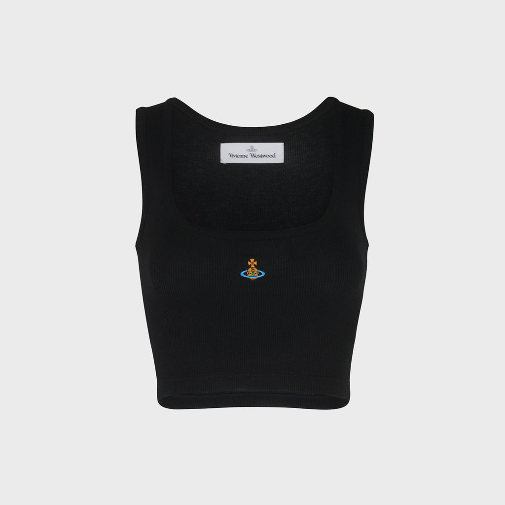 Vivienne Westwood Cropped Rib Vest Top - Black