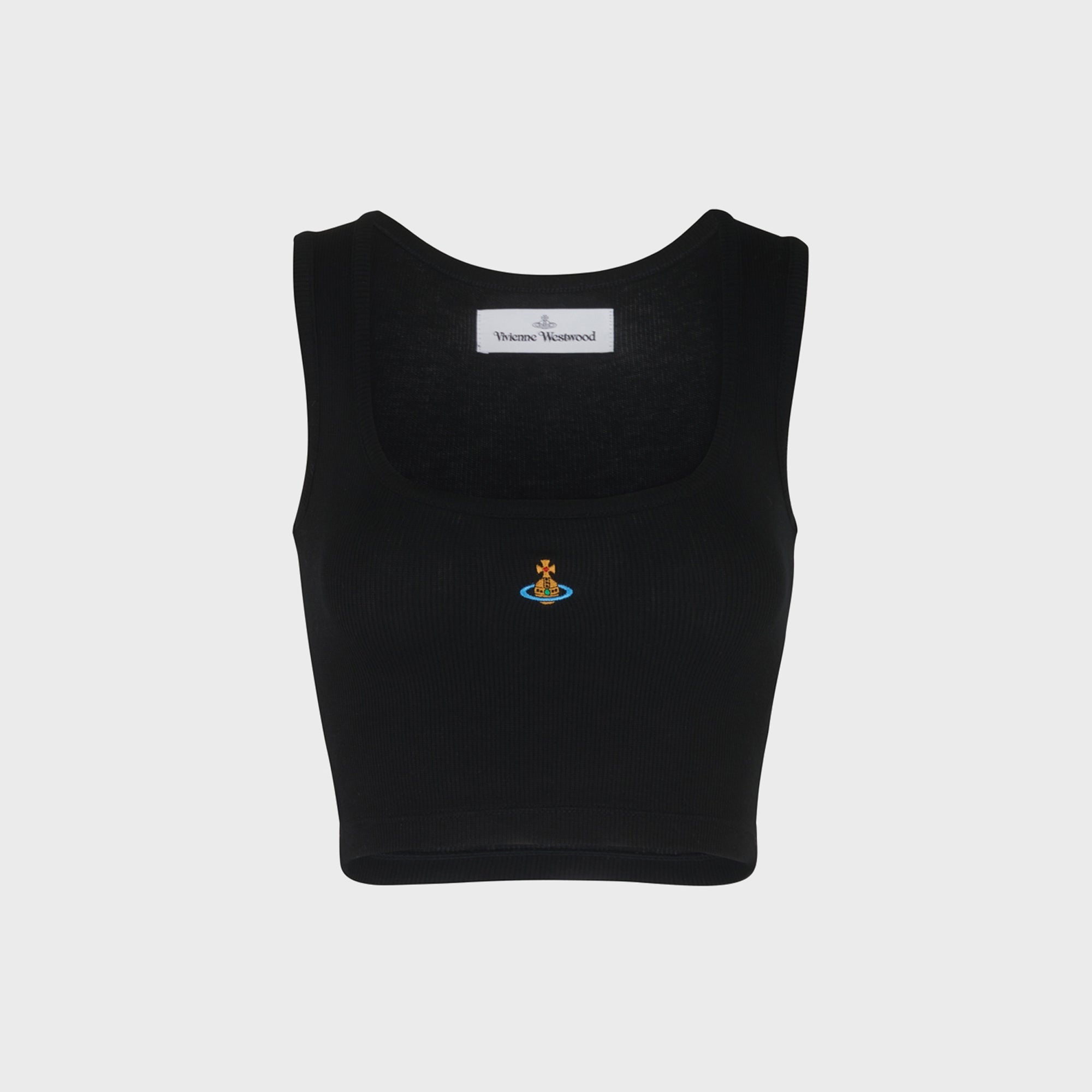 Vivienne Westwood Cropped Rib Vest Top - Black