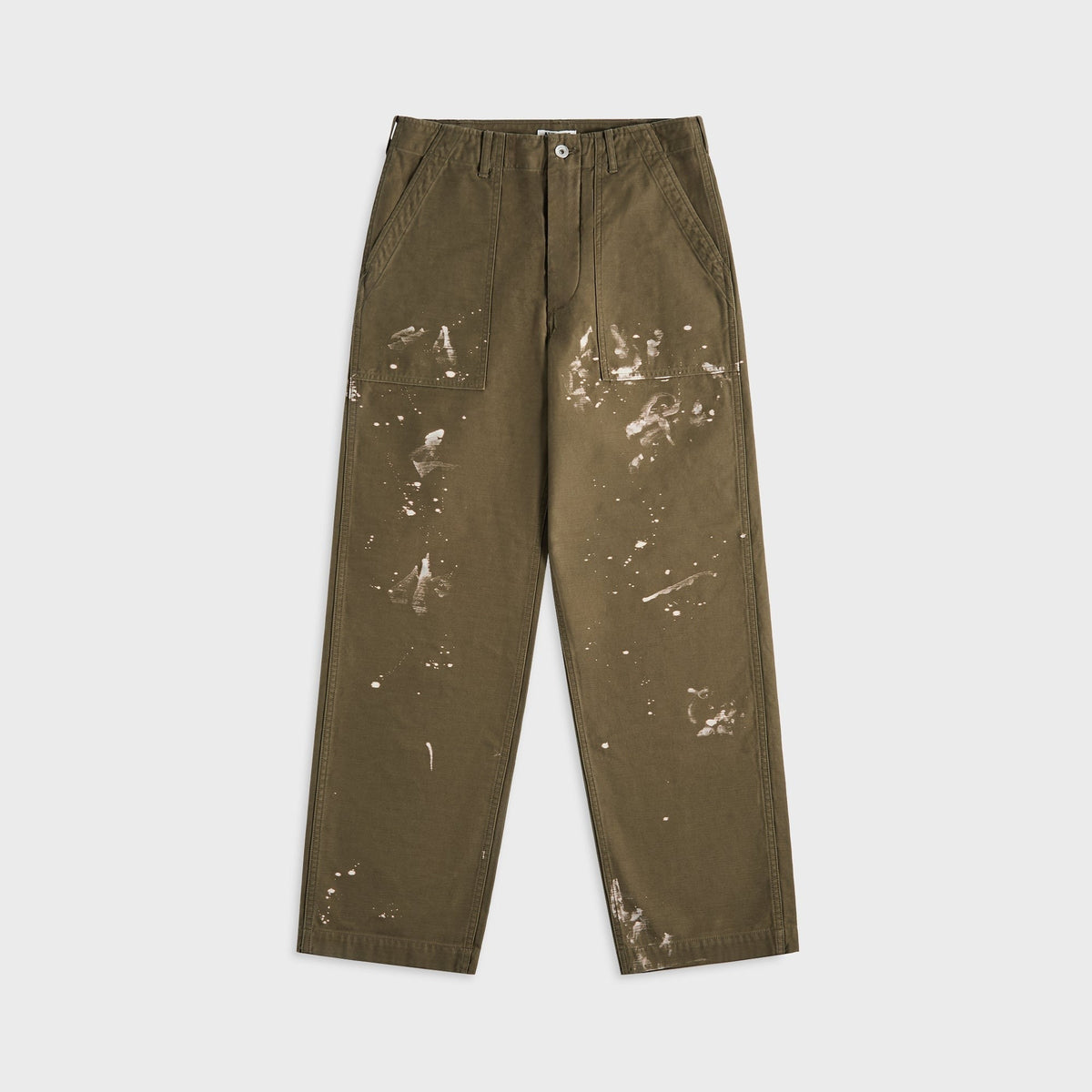 Auralee Washed Baggy Satin Bleached Baker Pants - Khaki Brown