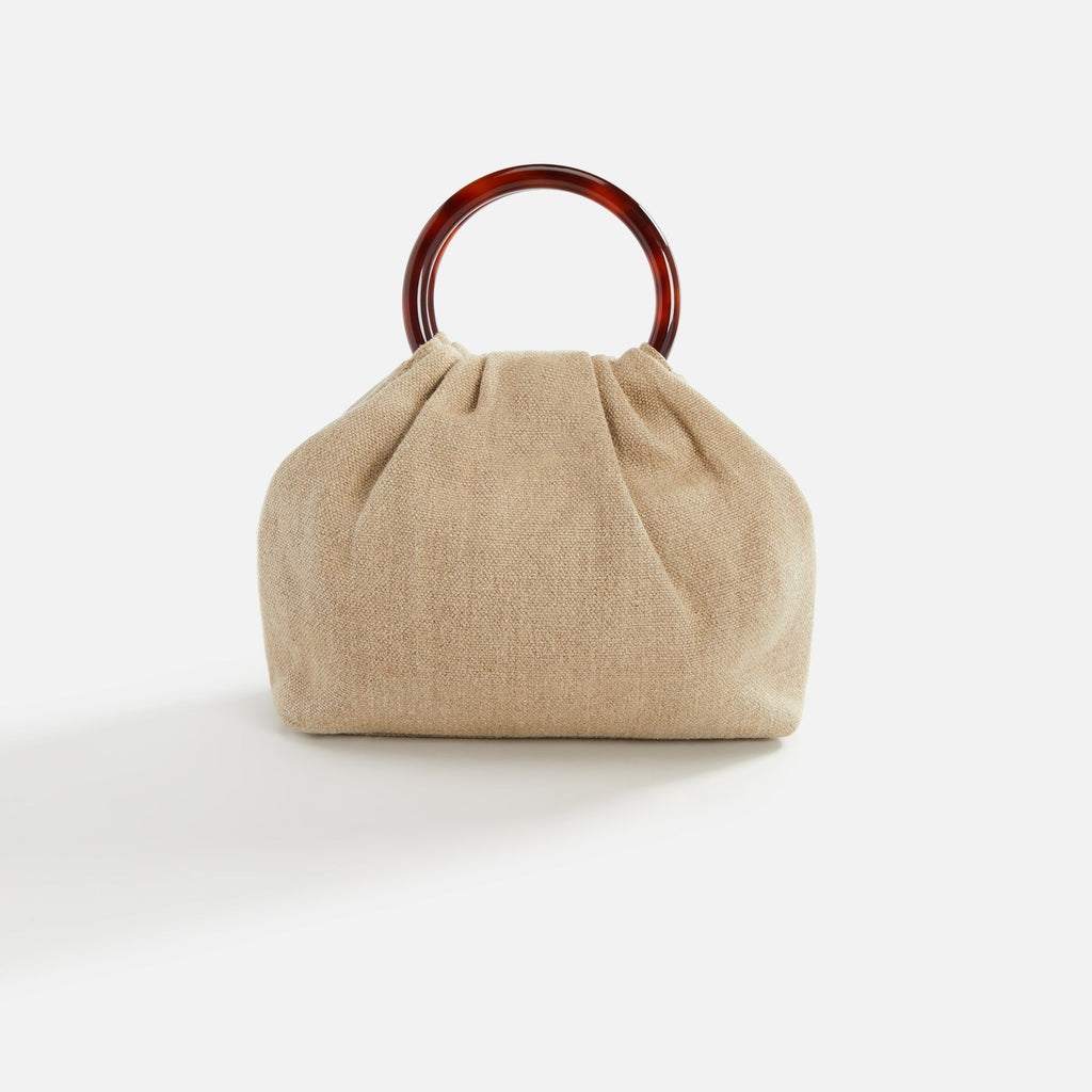 WGACA Chanel Linen Handbag - Beige