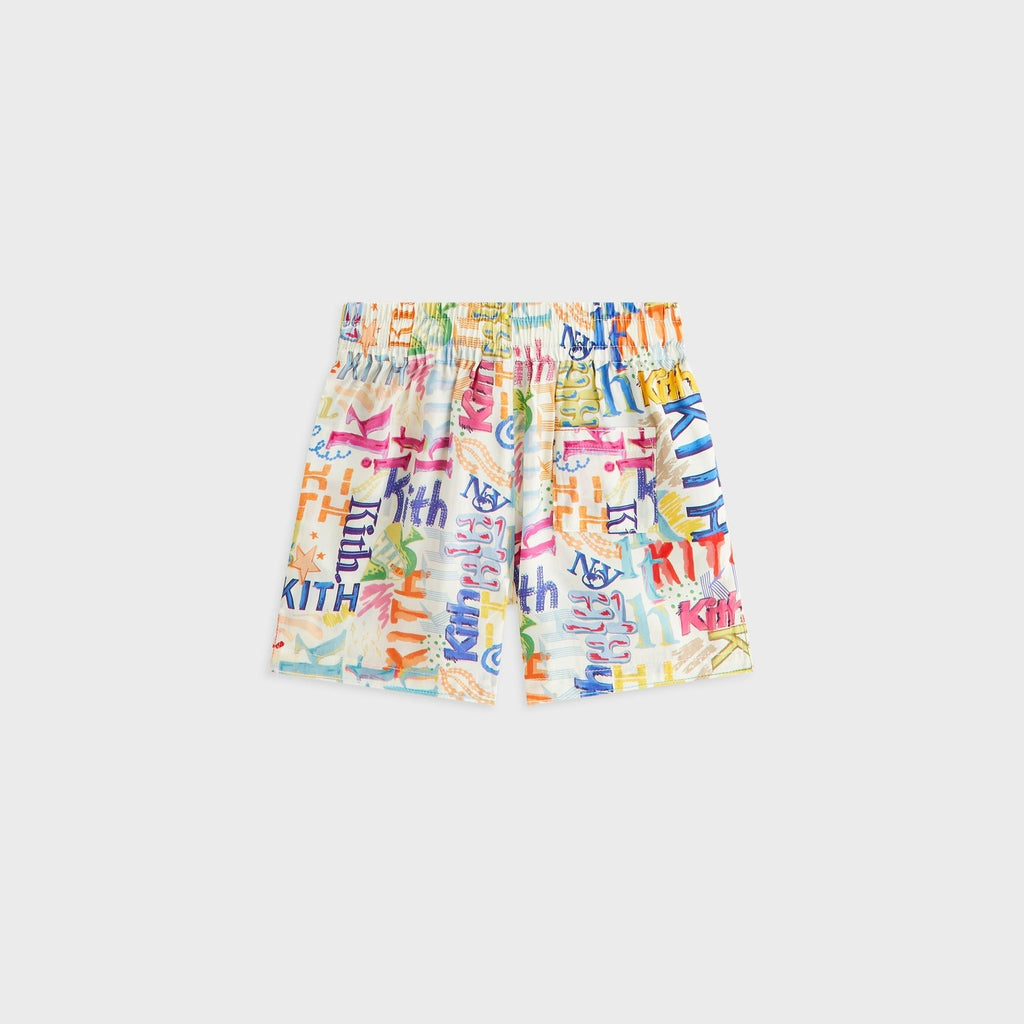 Kith Kids Thompson Camp Sketched Monogram Short - Silk