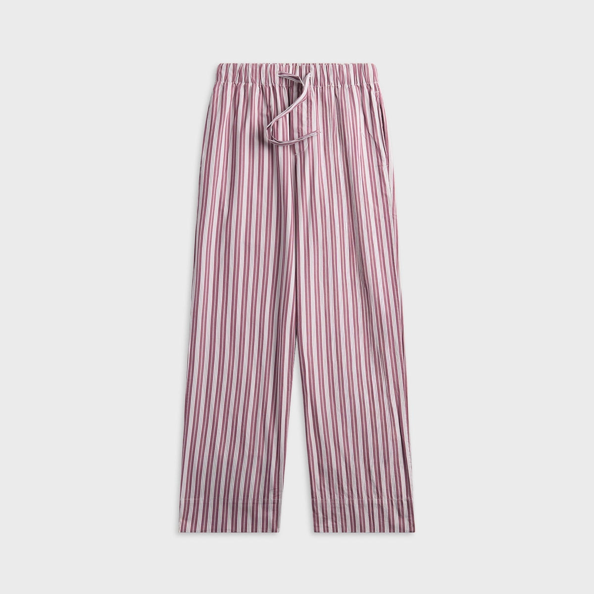 Tekla Rhubarb Stripes Poplin Pyjama Pant - Red / White / Yellow