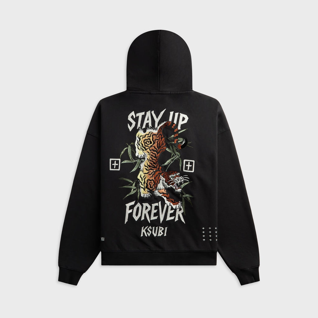 Ksubi Stay Up Ekcess Zip Hoodie - Faded Black