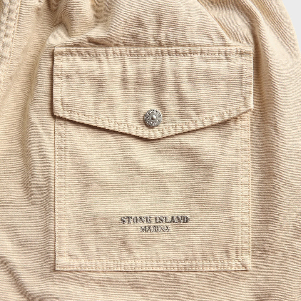 Stone Island Cotton Stretch Pull-On Shorts - Ivory