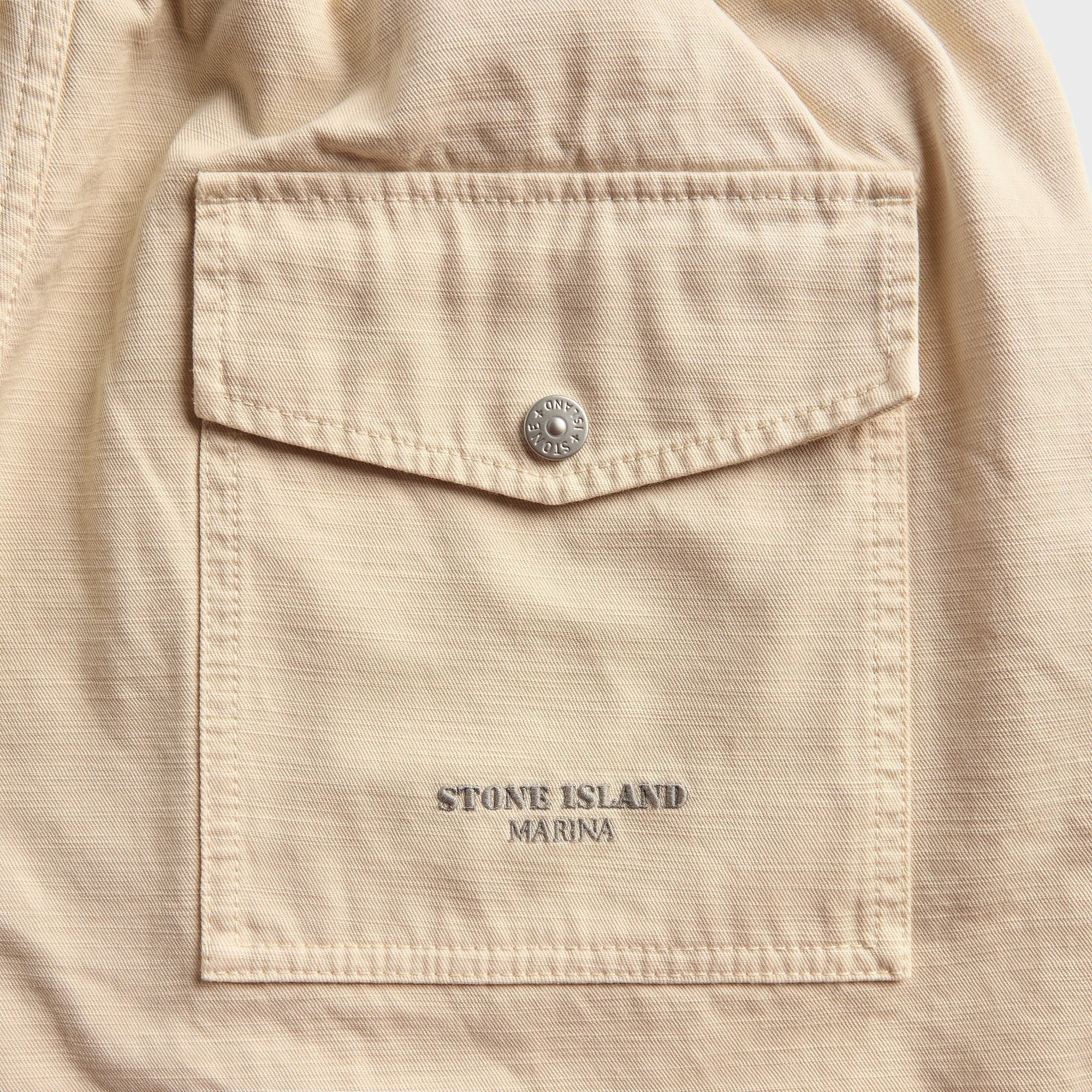 Stone Island Cotton Stretch Pull-On Shorts - Ivory