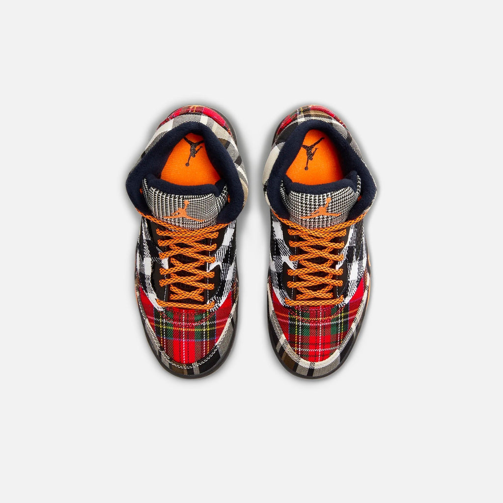 Nike PS Air Jordan 5 Retro Plaid - Black / Dark Obsidian / Total Orange
