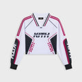 Kith Kids Moto Mesh Cropped Long Sleeve Mika Tee - White - PH