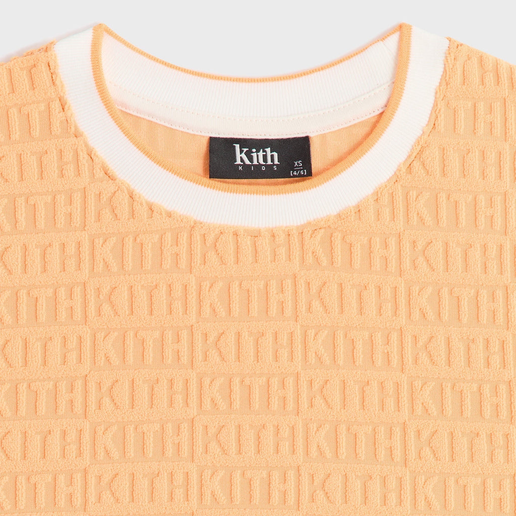Kith Kids Textured Monogram Fei Cropped Tee - Sorbet