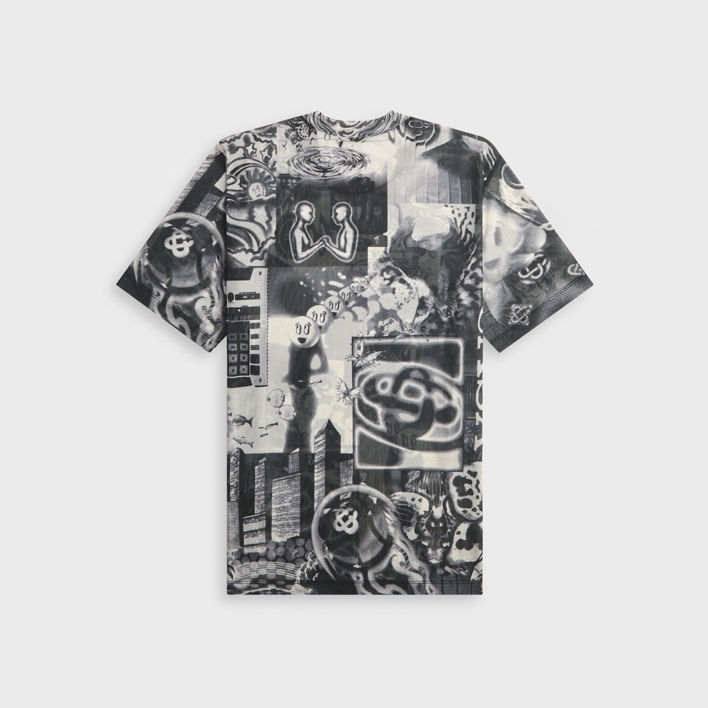 Casablanca Rave Collage Short Sleeve Mesh Tee - Black / White