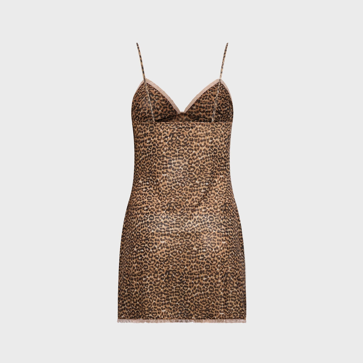 GUIZIO Tallulah Mesh Slip Dress - Mini Leopard