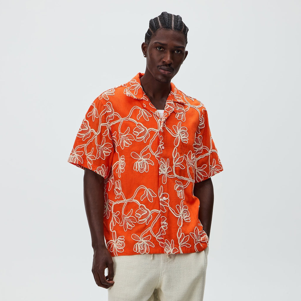 Kith Corded Floral Thompson Camp Collar Shirt - Inferno