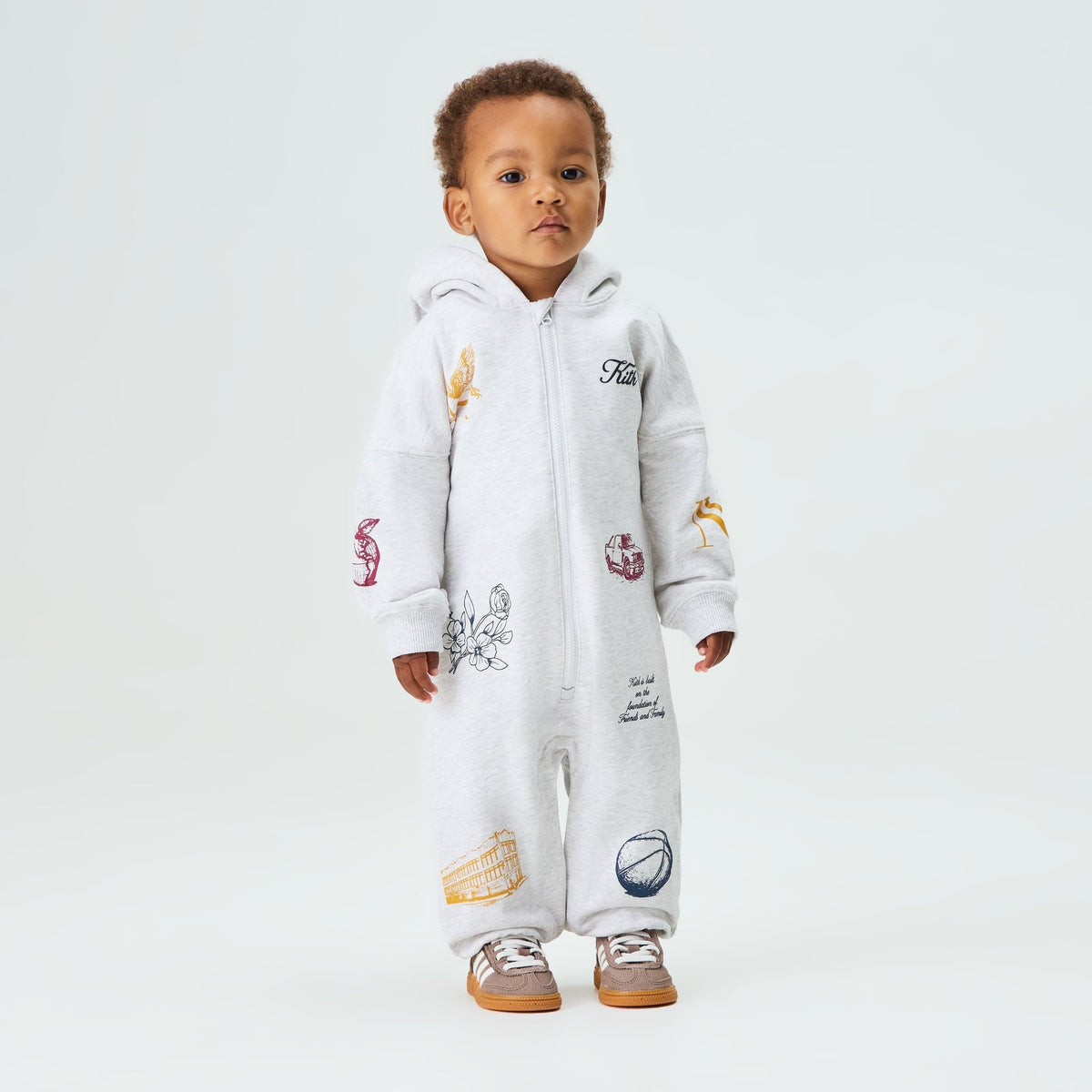 Kith Baby Logo Nelson Coverall - Light Heather Grey