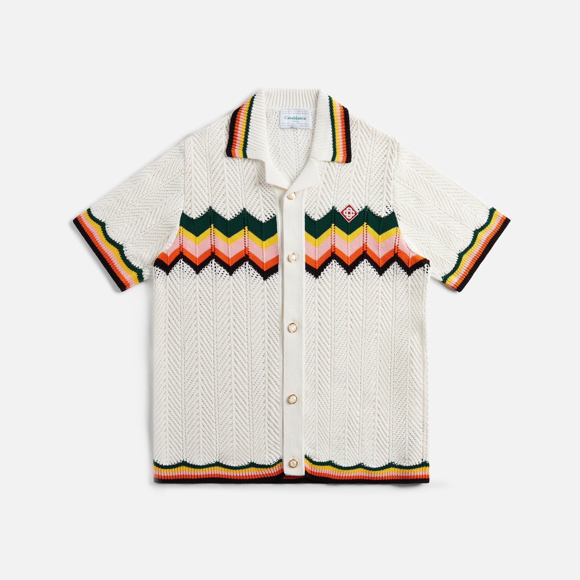 Casablanca Chevron Lace Shirt - White / Multicolor