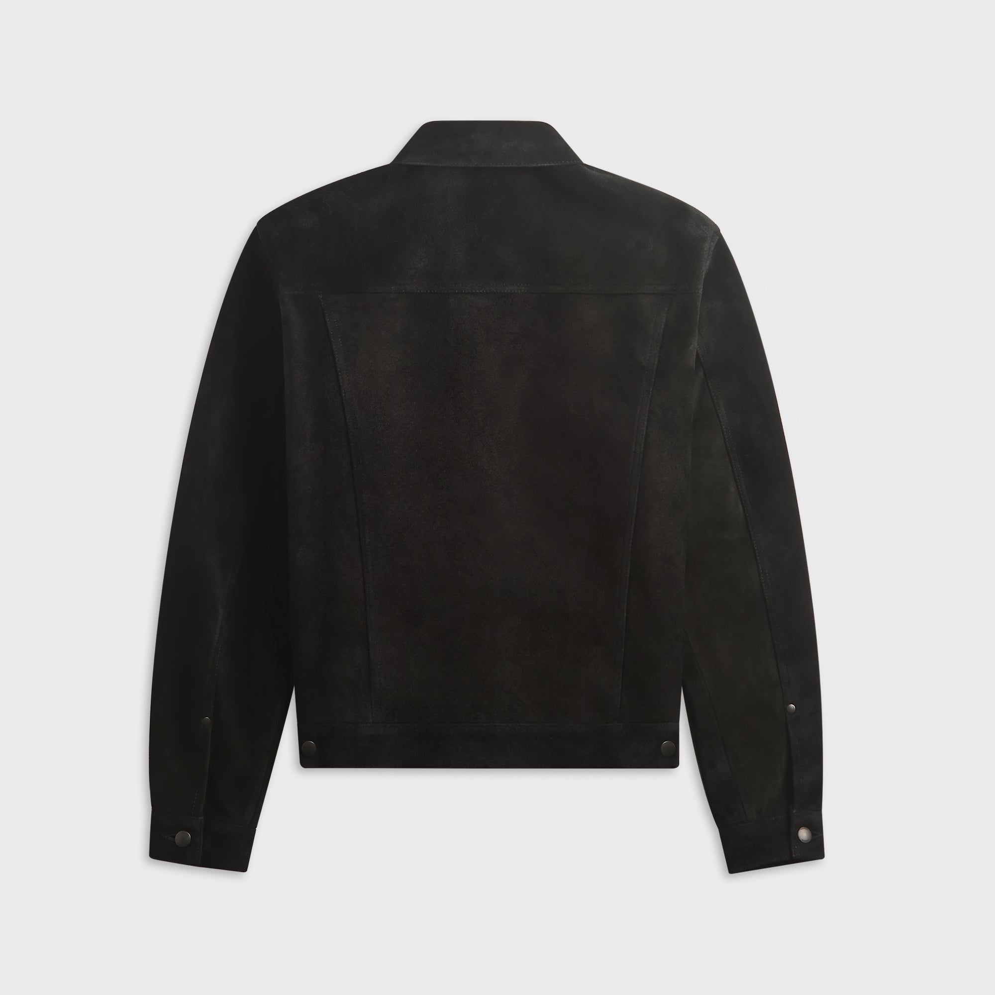 vowels Suede Trucker Jacket - Black
