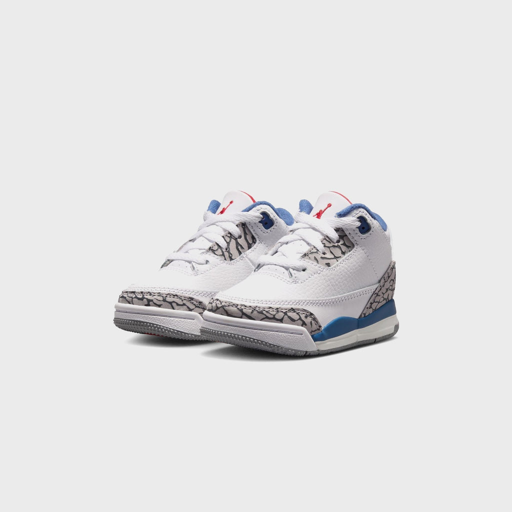 Jordan TD Jordan 3 Retro - White / True Blue / Cement Grey / Fire Red