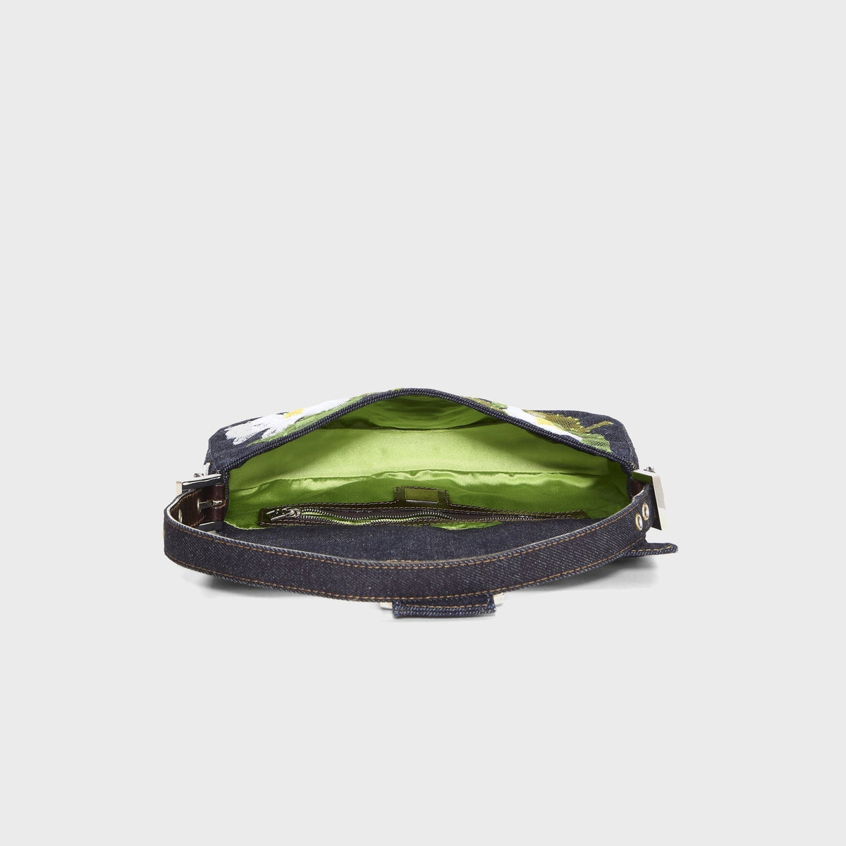 WGACA Fendi Embroidered Baguette - Navy