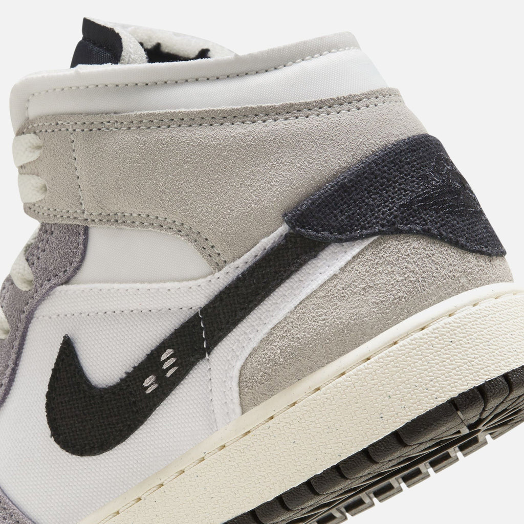 Nike Grade School Air Jordan 1 Mid Se - Cement Grey / Black / White / Tech Grey