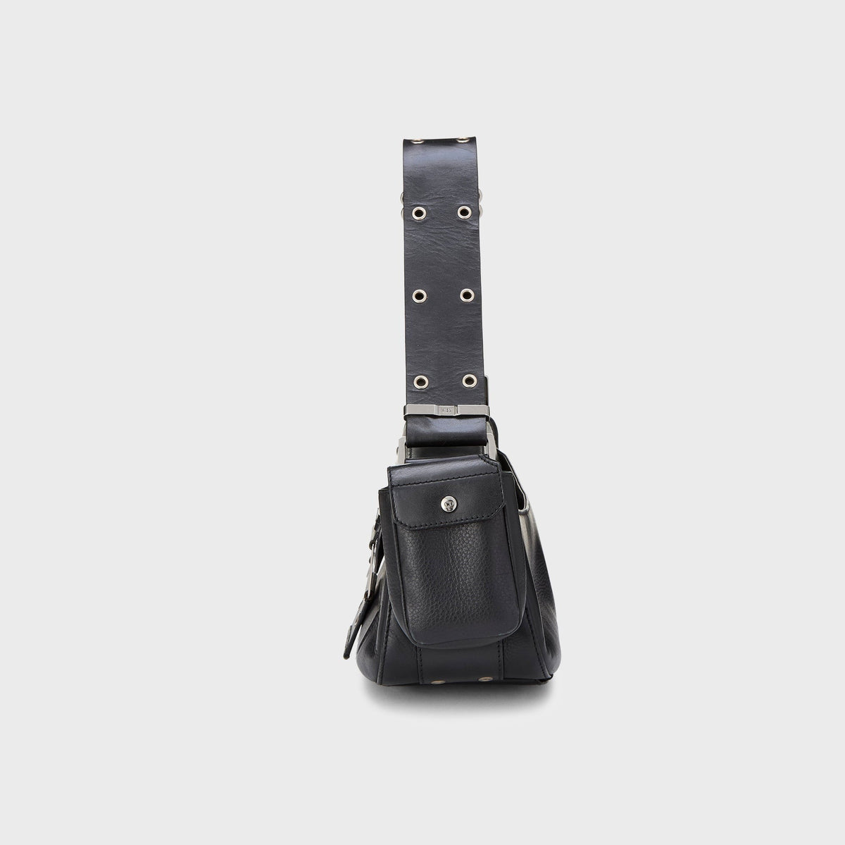 WGACA Dior Leather Street Chic Columbus Shoulder Bag - Black