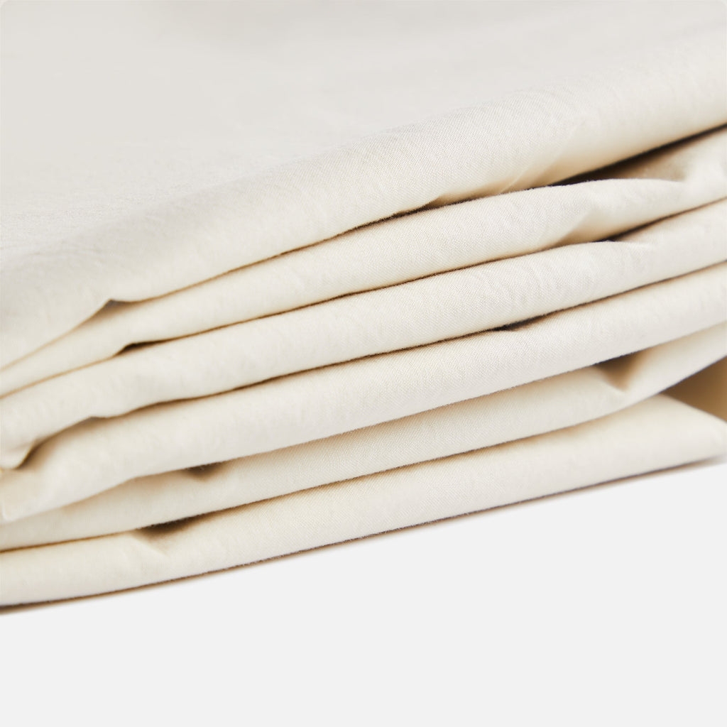Tekla Percale Queen Duvet Cover - Winter White
