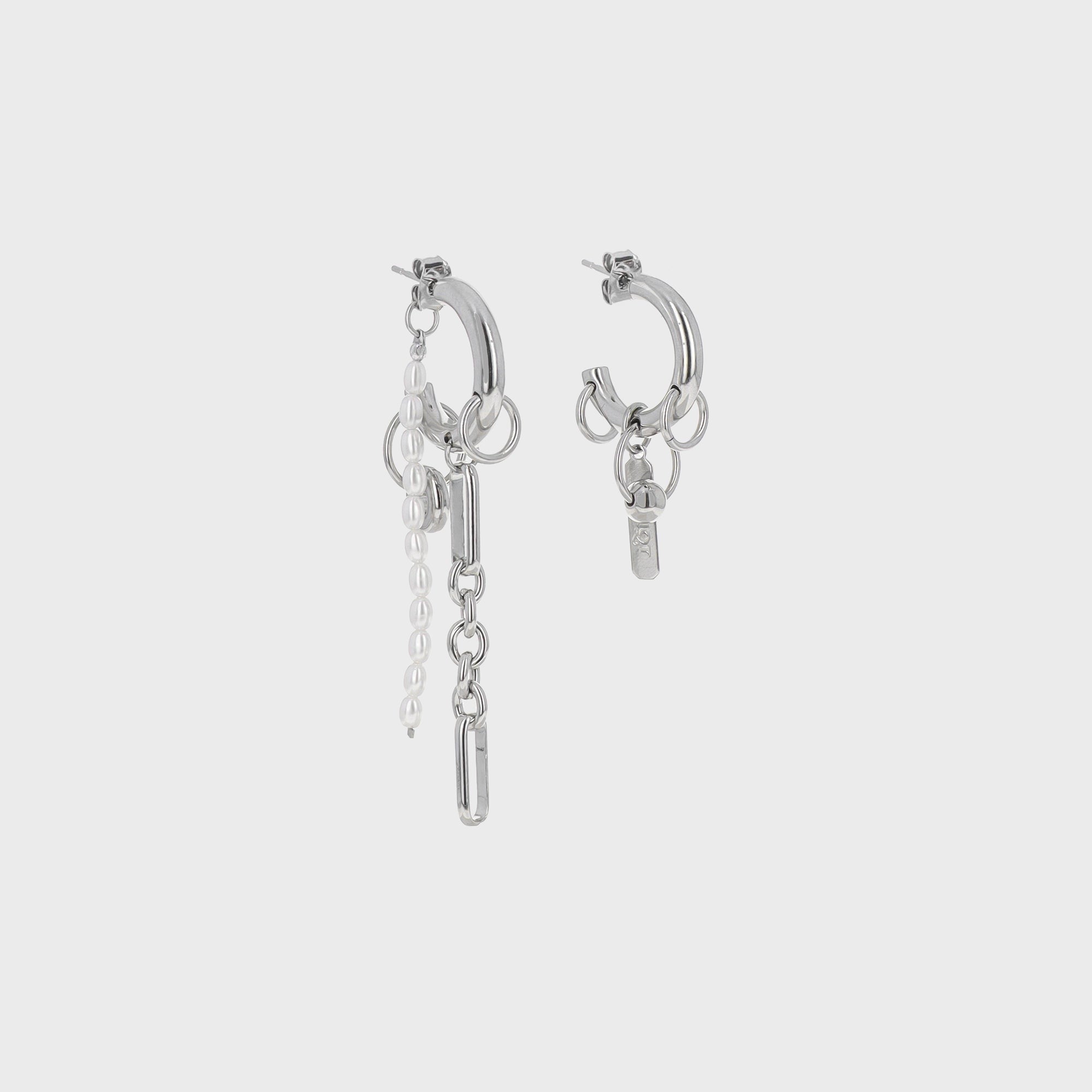Justine Clenquet Iris Pearl Earrings - Silver
