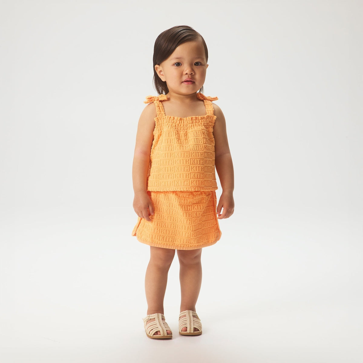 Kith Baby Ayva Textured Monogram Skort Set - Sorbet