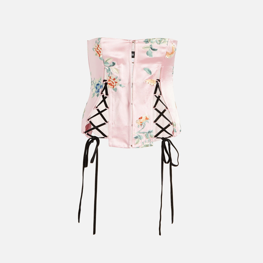 Kim Shui Floral Embroidered Bustier - Pink