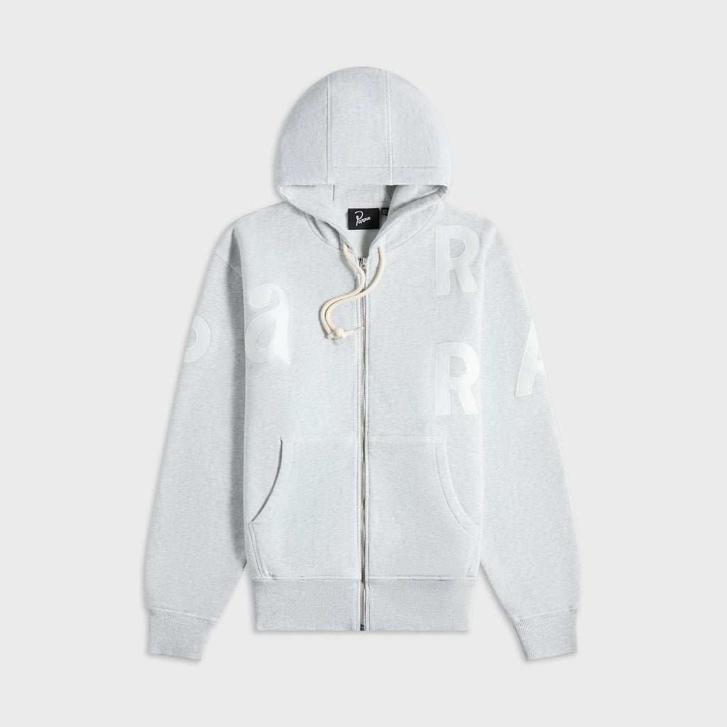 by Parra Word Salad Zip Hooded Sweatshirt - Heather Grey