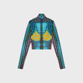 Jean Paul Gaultier Re-Edition Cropped Long Sleeves Top - Blue Multi