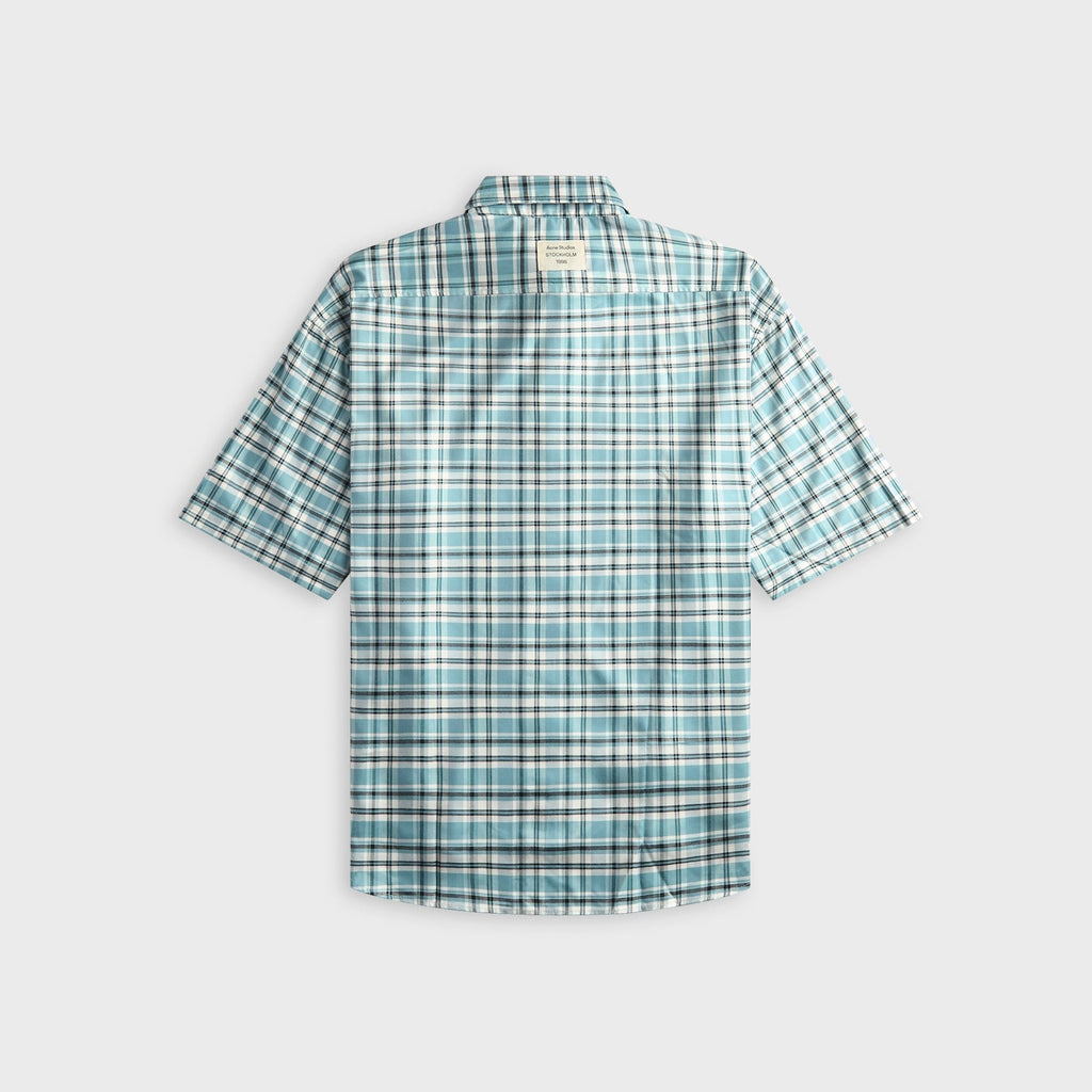 Acne Studios Checked Flannel Shirt - Turquoise / Blue / White