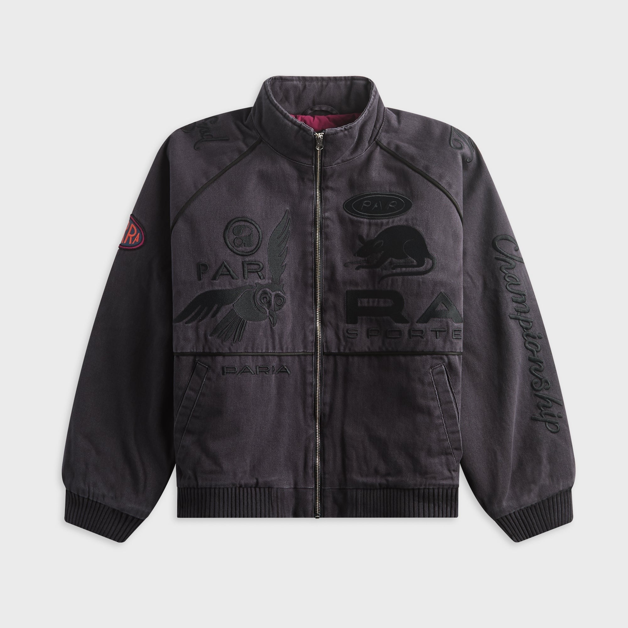 by Parra Owl Meets Rat Racing Jacket - Blue