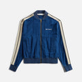 Palm Angels Chambray Track Bomber Jacket - Indigo / Off-White