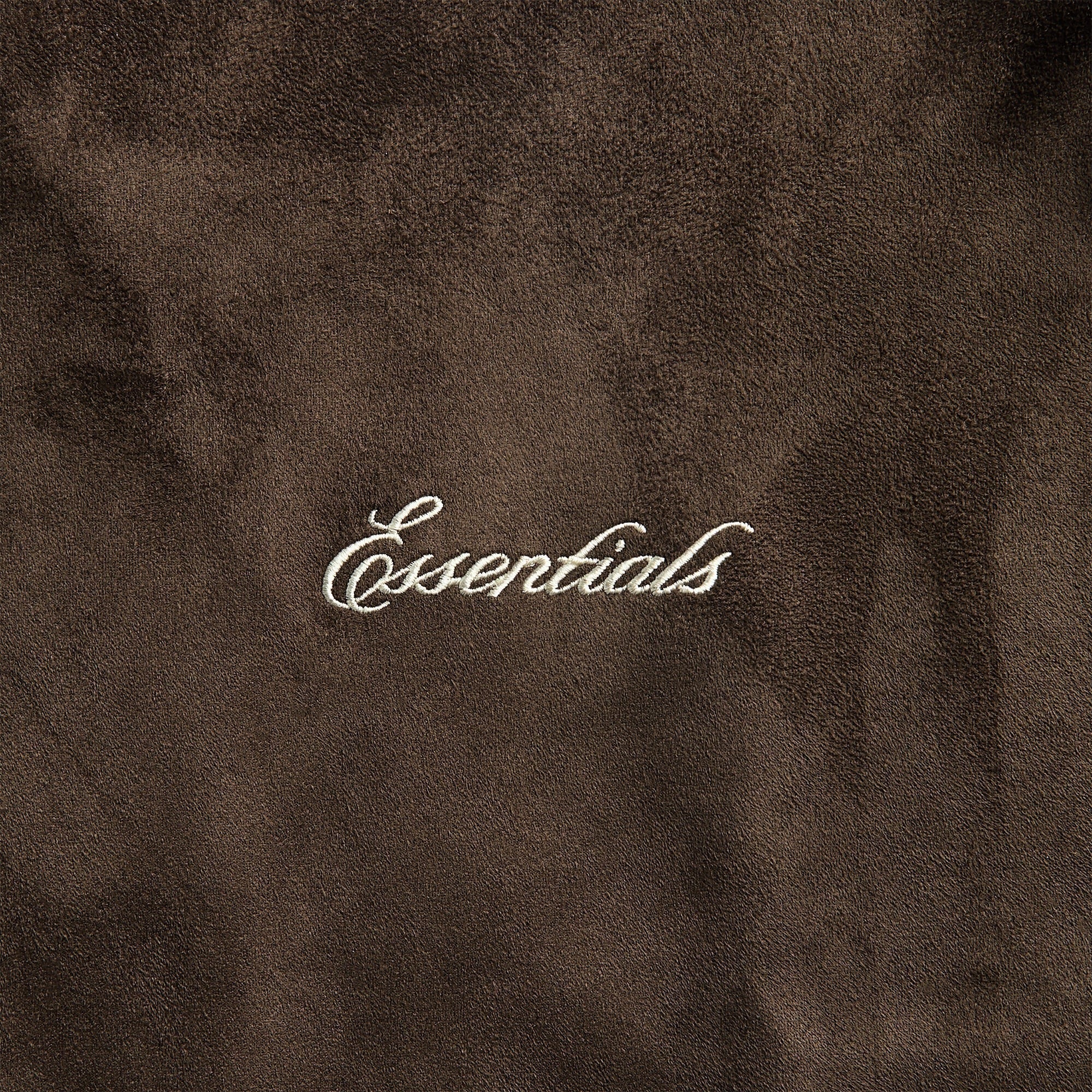 Essentials Suede Fleece Signature Modern Track Jacket - Brown
