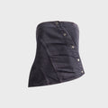 Haikure Twist Bull Bustier Top - Carbon
