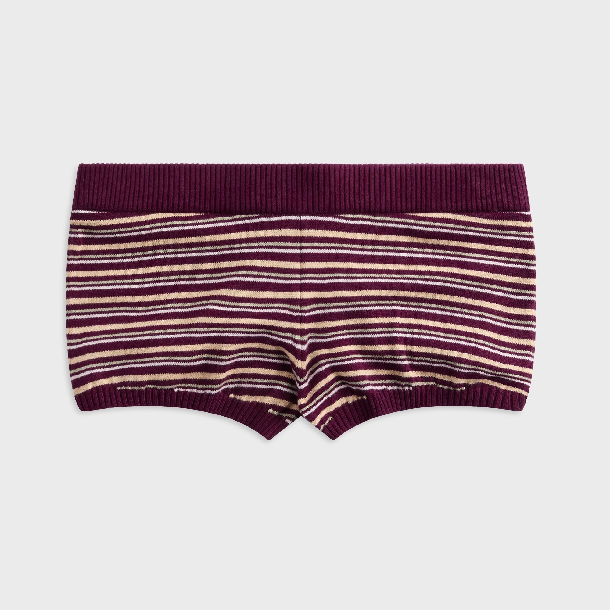 EB Denim Camden Knit Short - Burgundy / Soft Pink Stripe